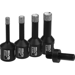 Dedra DED1592SZ01 Diamant-Lochsägen-Set 6, 8, 10, 12 mm mit Profi-Adapter