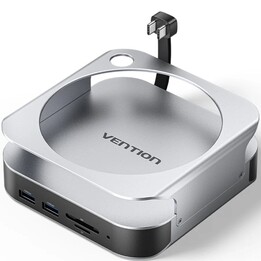 Docking for Mac Mini USB Type-C Vention THIHAG/ M.2 SSD Slot/ 4xUSB/ 1xUSB Type-C/ 1xDisplayPort 4K/ 1xCard Reader/ 1x3.5mm Jack