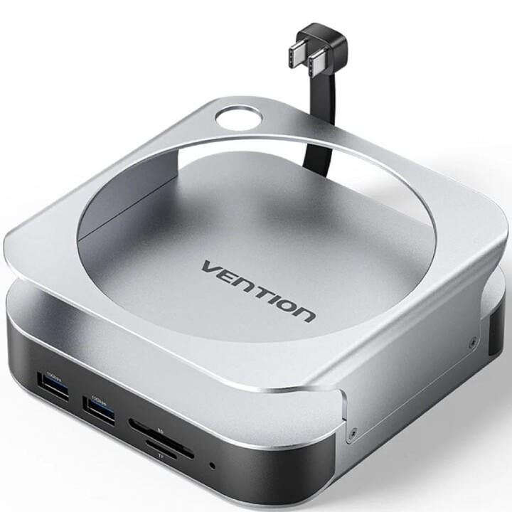 Docking Station para Mac Mini USB Type-C Vention THIHAG/ Slot SSD M.2/ 4xUSB/ 1xUSB Type-C/ 1xDisplayPort 4K/ 1xLeitor de Cartõe