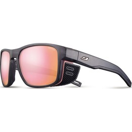 Lunettes de soleil Julbo Shield M, gris translucide et rose mat, avec verres Spectron 3 roses