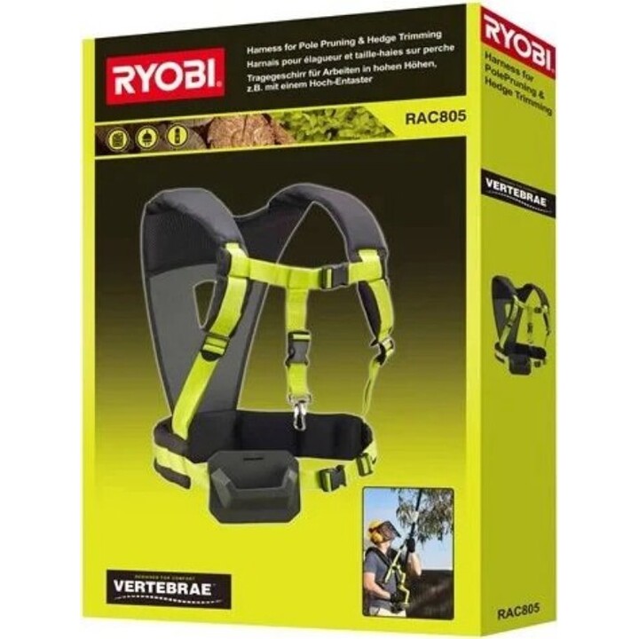Ryobi RAC805 Hombreras ergonómicas para soporte profesional de herramientas, negras