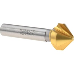 Baader T1-043010-0300 Herramienta profesional de avellanado de 90° HSS con revestimiento TiN, dorada