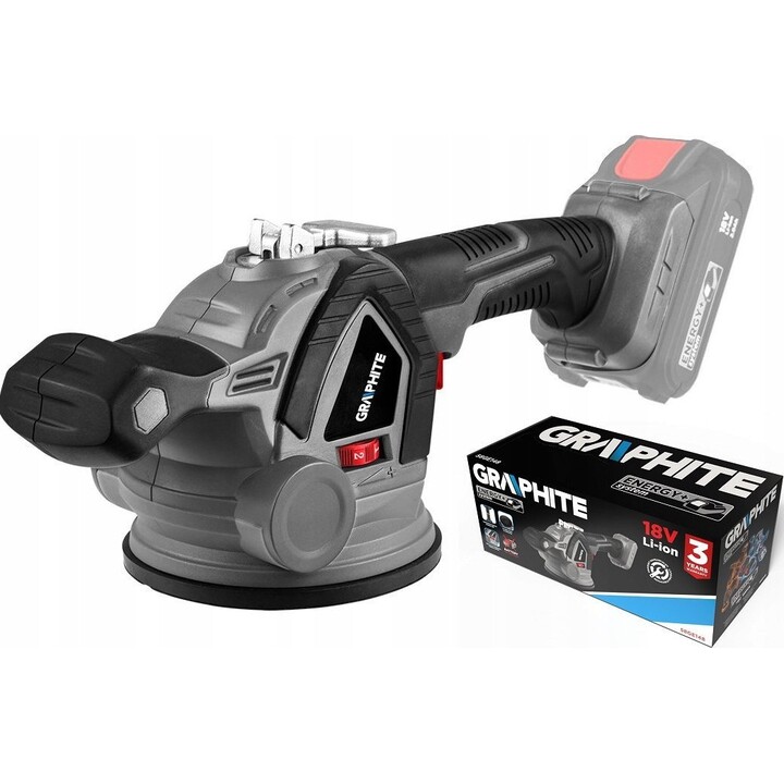 Graphite 58GE148 18V Energy+ Professional Vibrating Suction Cup for Tiles, Black