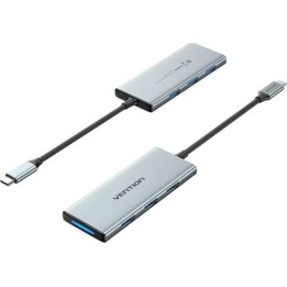 Vention TOPHB Docking Station USB-C HDMI 4K 3xUSB 3.0 SD/MicroSD Reader Gray