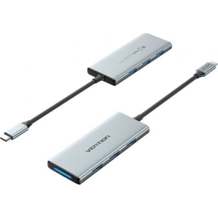 Vention TOPHB Docking Station USB-C HDMI 4K 3xUSB 3.0 SD/MicroSD Reader Gray