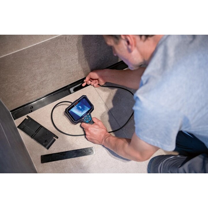 Telecamera di ispezione industriale Bosch GIC 12V-5-27 C PROFESSIONAL con sonda flessibile da 8,3 mm, grado di protezione IP67 e