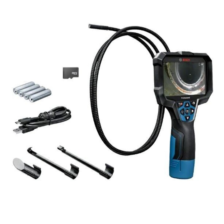 Telecamera di ispezione industriale Bosch GIC 12V-5-27 C PROFESSIONAL con sonda flessibile da 8,3 mm, grado di protezione IP67 e