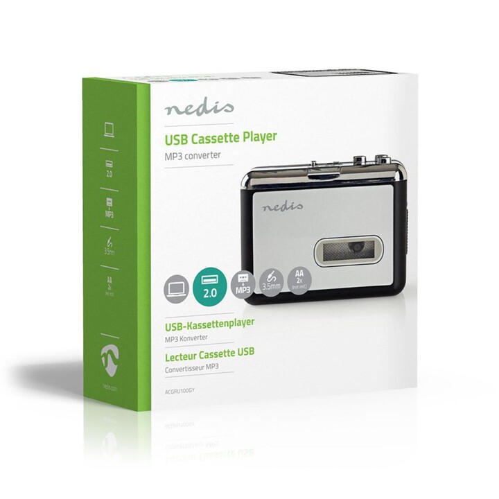 Nedis ACGRU100GY lecteur et enregistreur MP3/MP4 Gris