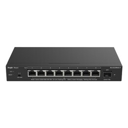 Switch Ethernet 2.5G gerenciável de camada 2 Ruijie Networks RG-ES209MG-P (100/1000/2500) com Power over Ethernet (PoE), preto