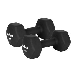 Halteres de ferro fundido neoprene HEX 2x9kg, REBEL ACTIVE