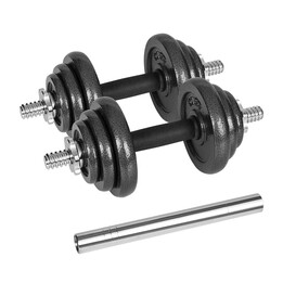 REBEL ACTIVE 20kg Adjustable Dumbbells in Case with Bar