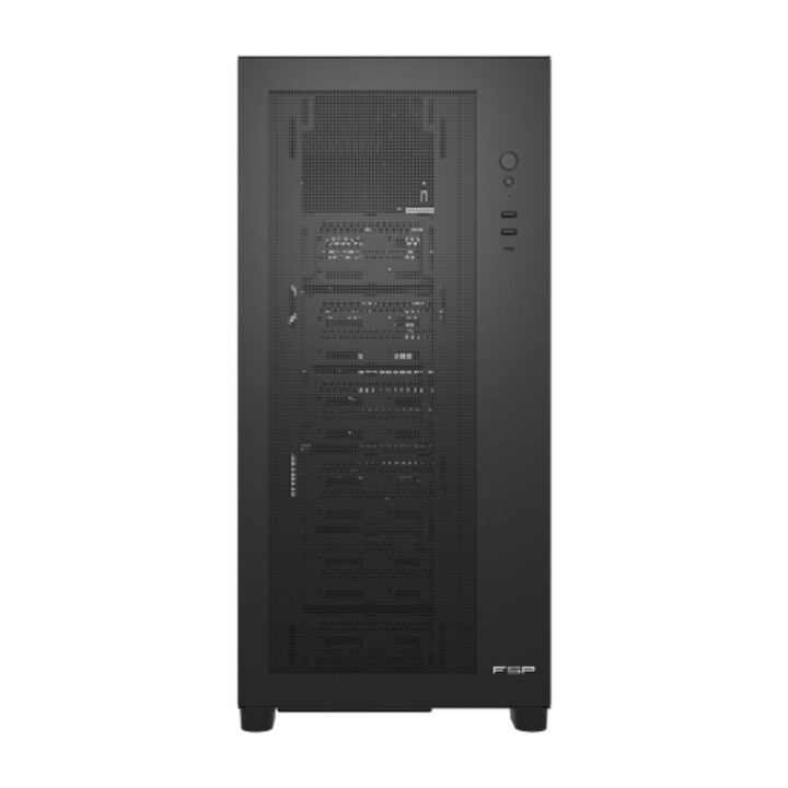 Boîtier station de travail FSP UB500-B, 2 ports USB 3.0, 1 port USB Type-C, 1 ventilateur PWM 140 mm (affichage numérique de la 