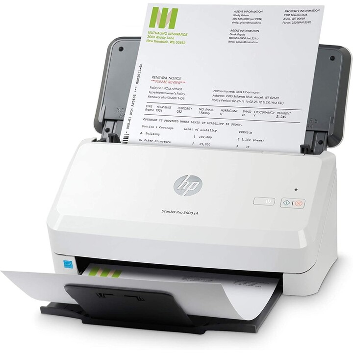 Scanner de alimentação de folhas HP ScanJet Pro 3000 s4 40ppm 80ipm ADF para 50 folhas USB 3.0 6FW07A