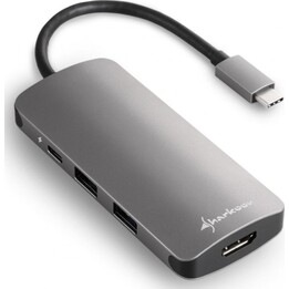 Sharkoon USB 3.0 Typ-C Multiport Hub, Dunkelgrau
