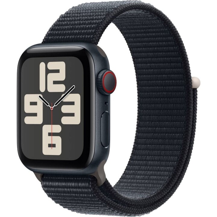 Apple Watch SE 2023 GPS Cellular 40mm Caja de aluminio con Correa Deportiva Loop en negro medianoche