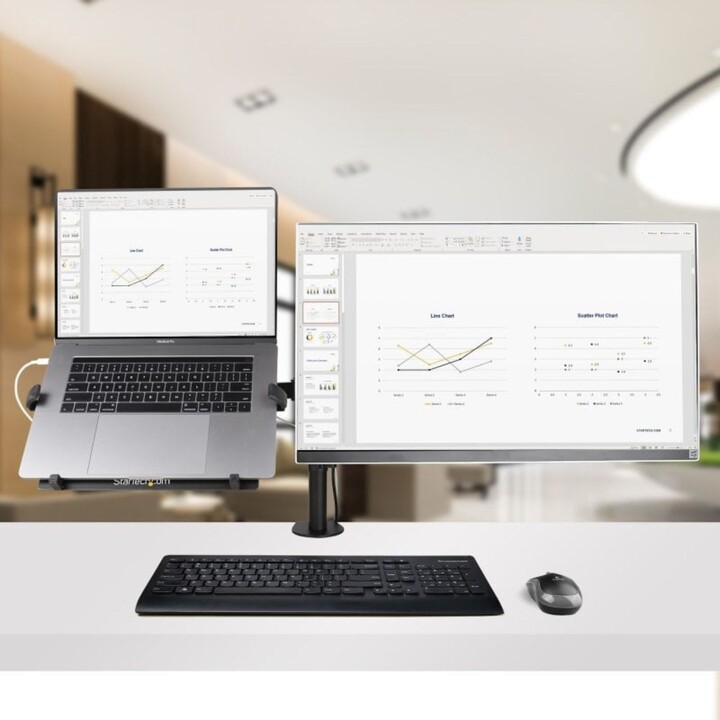 Startech Adjustable Laptop Mount Arm with VESA Tray for a 4.5kg Laptop and a Monitor up to 32" (8kg)