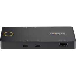 StarTech.com USB-C KVM Switch with 2 HDMI Ports, 4K 60Hz, 100W PD, Compact
