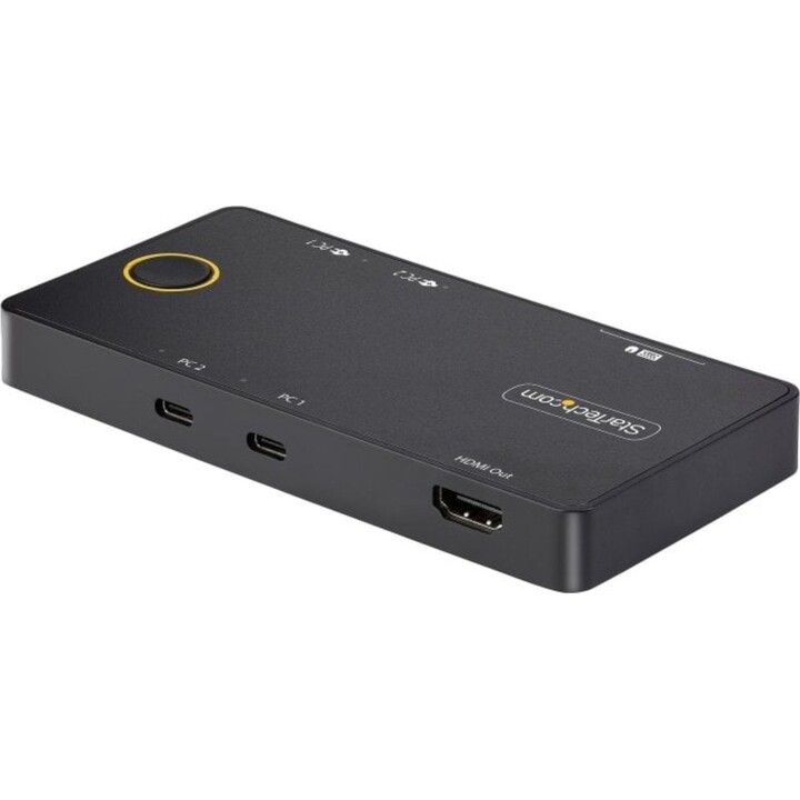 Switch KVM USB-C StarTech.com com 2 portas HDMI, 4K 60Hz, 100W PD, compacto