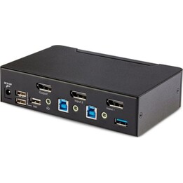 StarTech DisplayPort KVM Switch 2 Ports 8K60Hz USB 3.0/2.0 HID Audio Hot Keys