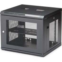Startech RK920WALM 9U 4-Säulen-Wandregalschrank, belüftet, Stahl, schwarz