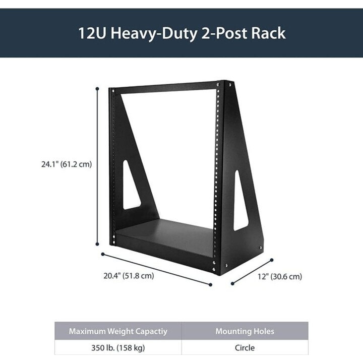 Startech 2POSTRACK12 12U 2-Column Open Rack
