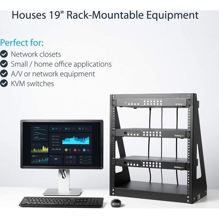 Startech 2POSTRACK12 12U 2-Säulen offenes Rack