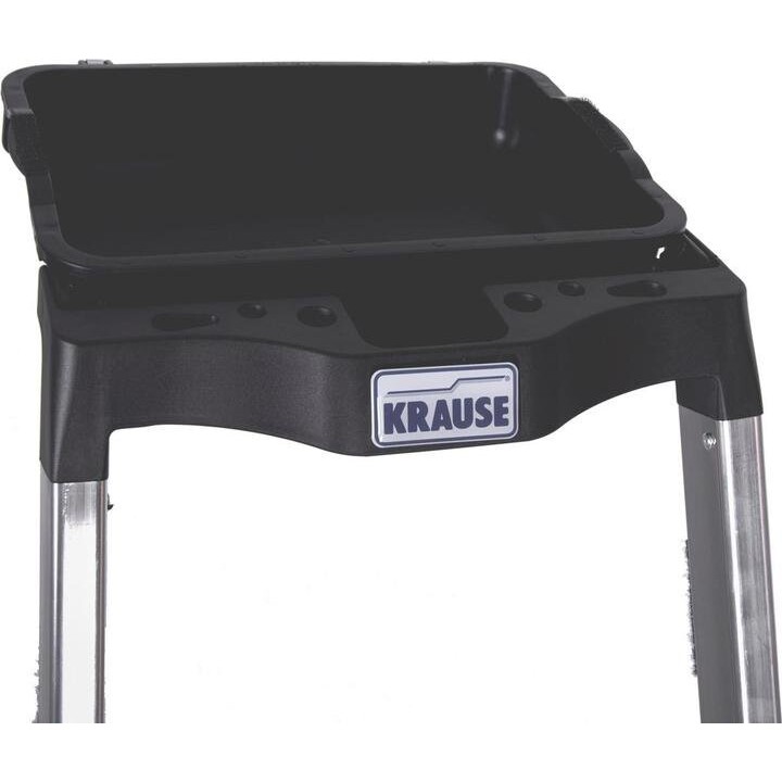 Escalera de seguridad Krause Secury de aluminio con 4 peldaños y sistema integrado de bandeja para herramientas