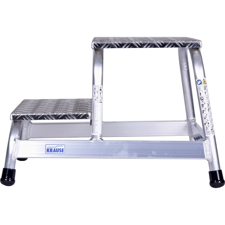 Krause Stabilo Professional Platform Ladder with 2 Aluminum Steps for Industrial Assembly