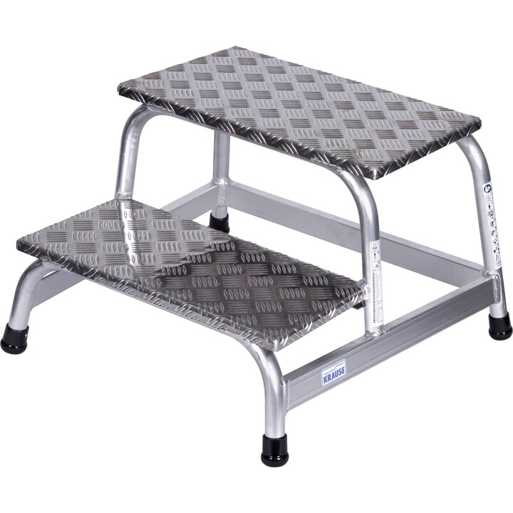 Krause Stabilo Professional Platform Ladder with 2 Aluminum Steps for Industrial Assembly