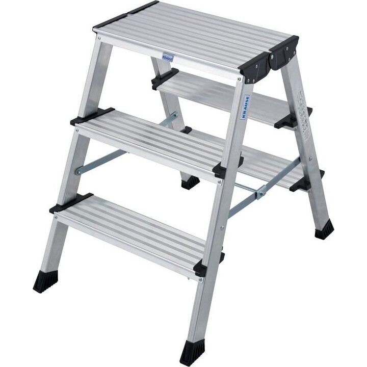 Escalera de Tijera Krause Monto Treppo de Aluminio de Doble Cara para Uso Industrial Profesional