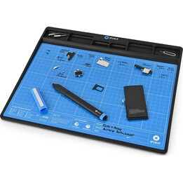 iFixit FixMat Tappetino magnetico per la disposizione, superficie di lavoro blu con guida a griglia bianca