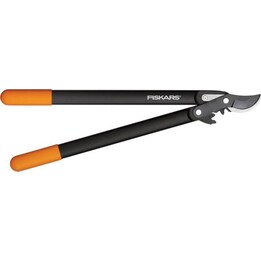 Fiskars PowerGear II Bypass L76 Astschere, Schwarz und Orange Professional Griffe