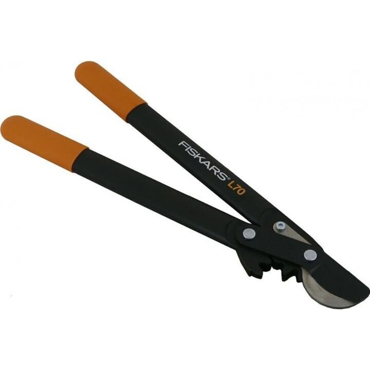 Fiskars PowerGear II Bypass S L70 Pruning Shears, Black and Orange Compact Grips