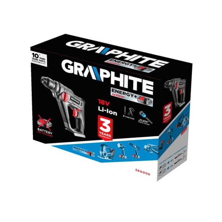 GRAPHITE 58G009 rotary hammers SDS Plus Energy+ 18V 900 RPM