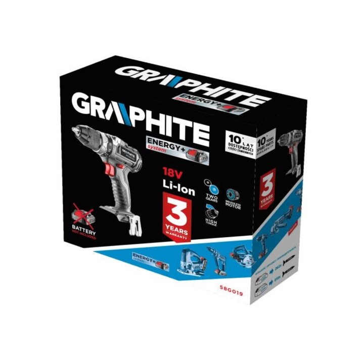 GRAPHITE 58G019 Sans brosse perceuse Energy+ 18V 1700 RPM