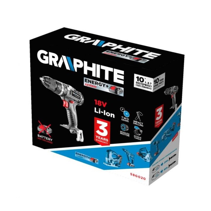 GRAPHITE 58G020 Brushless Energy+ Drill 18V 1700 RPM