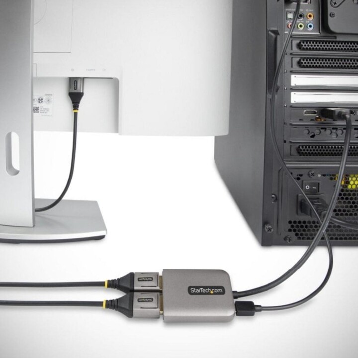 Startech MST DisplayPort 1.4 Hub Concentrator 2 Ports 5K 60Hz Splitter DP HDR Powered USB 0.3m