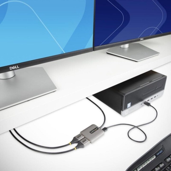 Startech MST DisplayPort 1.4 Hub Concentrator 2 Ports 5K 60Hz Splitter DP HDR Powered USB 0.3m