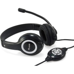 USB-Headset, Equip Life, flexibles Mikrofon, Lautstärkeregelung, schwarz/weiß