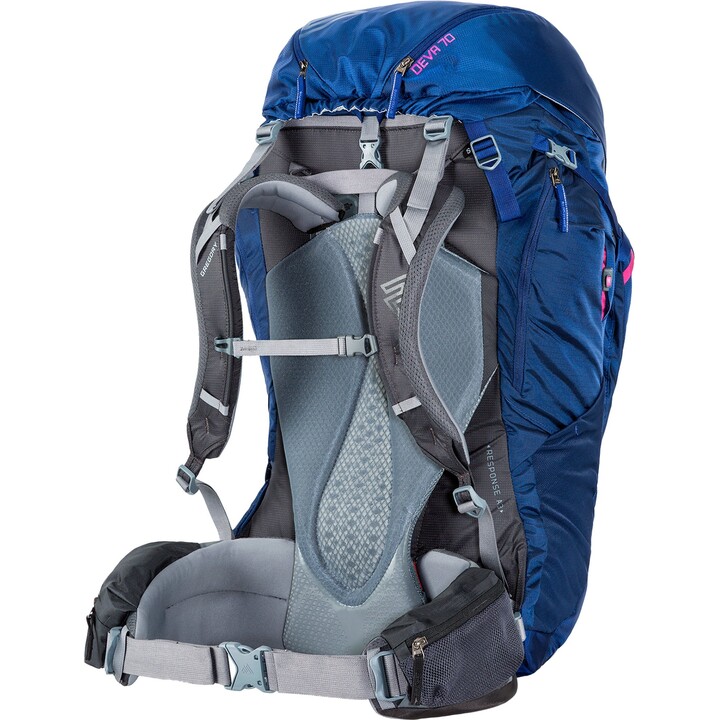 Mochila de trekking profesional Gregory Deva 70 Glacial Blue para mujer
