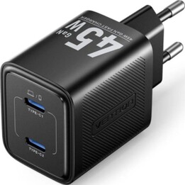 Chargeur mural Vention GaN TZ-FCFB0-EU / 2 ports USB Type-C + câble USB Type-C / 45 W