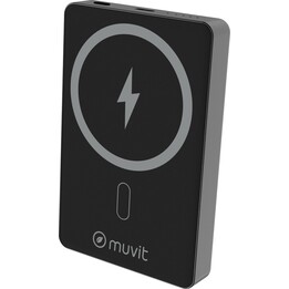 Muvit For Change MCCHP0010 Power Bank da 10000 mAh / 20 W / Wireless / Nero / Include cavo USB Type-C