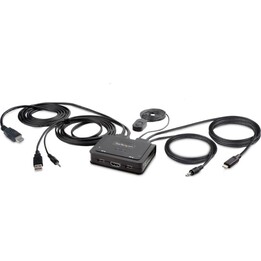 Startech HDMI KVM-Umschalter 4K 60Hz USB-A/USB-C Integrierte Audiokabel 1,8m