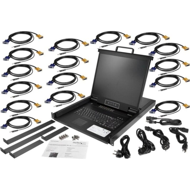 Consola KVM Startech RKCONS1916K 16 Puertos LCD 19" USB VGA Rack 1U Negro