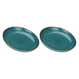 Set mit 2 runden Schalen Concerto Ottanio - blau-grün, 30 cm