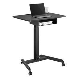 Mesa para laptop Maclean Desk, com altura ajustável e gaveta, preta, ideal para trabalho sentado, altura máxima de 113 cm e peso