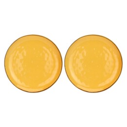 Set of 2 Concerto Ocra Round Platters - Yellow, 32 cm