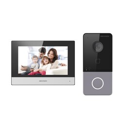 Sistema videocitofonico Hikvision DS-KIS603-P(C)/EU da 2 MP con schermo da 17,8 cm (7"), disponibile nei colori nero, grigi