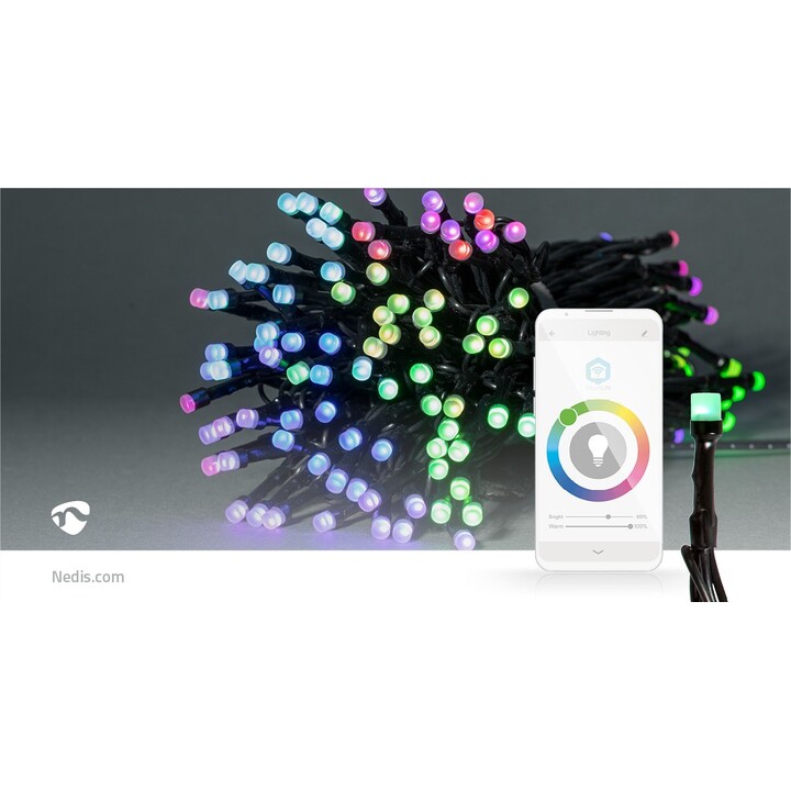 Nedis WIFILX01C168 Luzes Decorativas de Cordão com 168 Lâmpadas LED 5.35 WG
