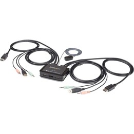 Switch KVM Startech 2 porte DisplayPort nero
